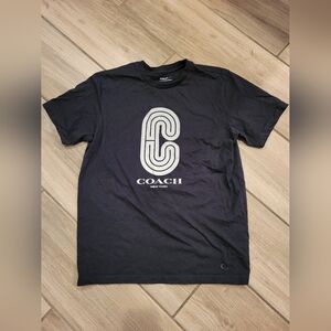 Like New Coach Black Solid Retro Sport T Shirt, M